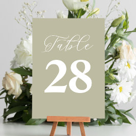 Numeração De Mesa Tabela de Casamento Número Simples Sage Verde