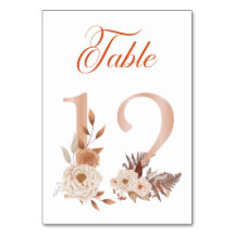 Tabela de Casamento Rustic Watercolor Autumn Númer