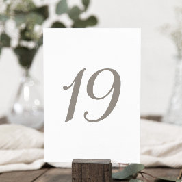 Numeração De Mesa Tabela de cores de Cinzas minimalista número 19