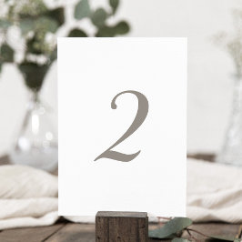 Numeração De Mesa Tabela de cores de Cinzas minimalista número 2