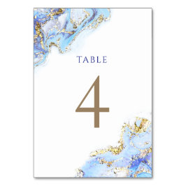 Numeração De Mesa tabela de tinta azul de cor aquática Número 4