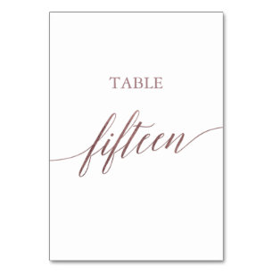 Numeração De Mesa Tabela Elegante de Caligrafia Dourada Número Quinz