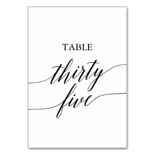 Numeração De Mesa Tabela Elegante de Caligrafia Negra Número Trinta