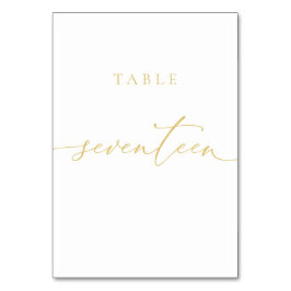 Numeração De Mesa Tabela Elegante Dourada Número 17