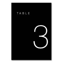 Tabela Mínima Moderna Negra e Branca Número 3