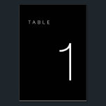 Numeração De Mesa Tabela Mínima Moderna Preta e Branca Número 1<br><div class="desc">Este número moderno de mesa minimalista é perfeito para números de mesas de casamento ou para qualquer necessidade de festas de números de mesas! Totalmente personalizável!</div>