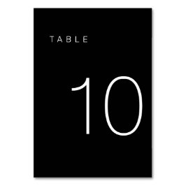 Numeração De Mesa Tabela Mínima Moderna Preta e Branca Número 10