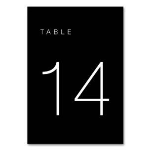 Numeração De Mesa Tabela Mínima Moderna Preta e Branca Número 14