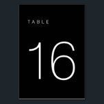 Numeração De Mesa Tabela Mínima Moderna Preta e Branca Número 16<br><div class="desc">Este número moderno de mesa minimalista é perfeito para números de mesas de casamento ou para qualquer necessidade de festas de números de mesas! Totalmente personalizável!</div>
