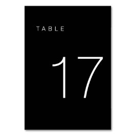Numeração De Mesa Tabela Mínima Moderna Preta e Branca Número 17