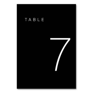 Numeração De Mesa Tabela Mínima Moderna Preta e Branca Número 7