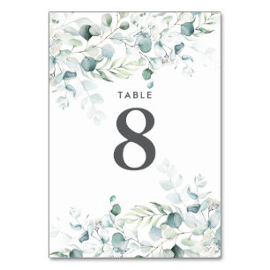 Numeração De Mesa Tabela Numérica Verde Eucalyptus Verde Azul