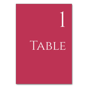 Numeração De Mesa Tabela Numérica Viva Magenta e Branca