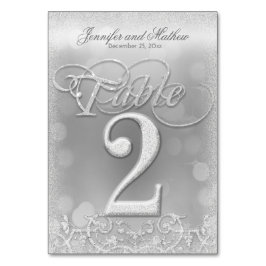 Numeração De Mesa Tabela Número 2: Glitter de Faux Silver Elegante