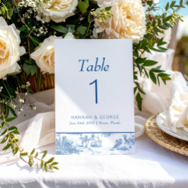 Numeração De Mesa Tabelas de Casamento de Toile Costeira Azul