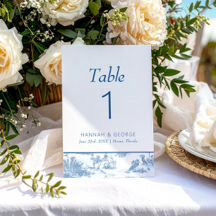 Numeração De Mesa Tabelas de Casamento de Toile Costeira Azul