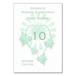 Numeração De Mesa Tabelas de Casamento Número Peppermint Borboletas