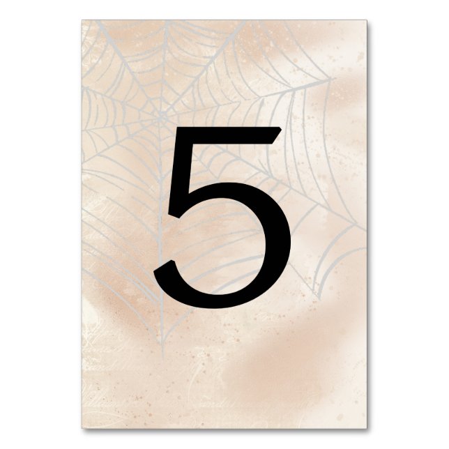 Numeração De Mesa Tabelas de Pequeno Casal Spooky Número 5 (Frente)
