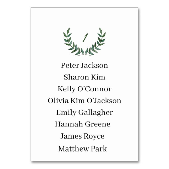 Numeração De Mesa Table Card (Frente)