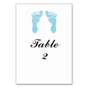 Numeração De Mesa Tablecard "Bebê-Rapaz Pegadas"