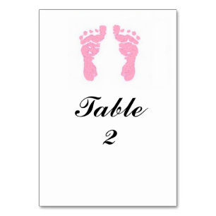 Numeração De Mesa Tablecard "Pegadas de Menina"