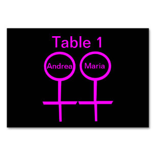 Numeração De Mesa Tablecard Personalizável de Amantes de Lésbicas