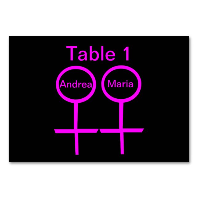 Numeração De Mesa Tablecard Personalizável de Amantes de Lésbicas (Frente)
