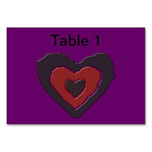Numeração De Mesa Tablecard Personalizável do Coração de Fusão Gótic