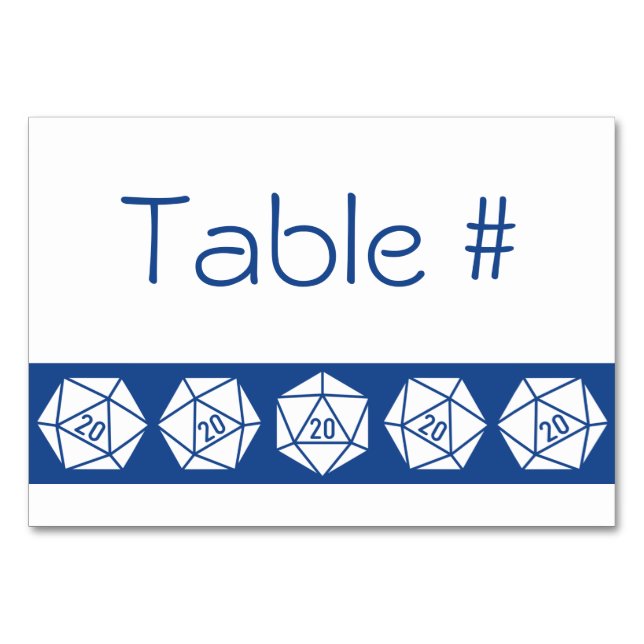 Numeração De Mesa Tabletop Chic na Placa de Mesa Azul (Frente)