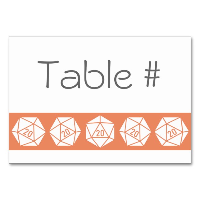 Numeração De Mesa Tabletop Chic na Placa de Mesa Coral (Frente)