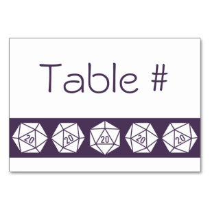 Numeração De Mesa Tabletop Chic na Placa de Mesa Roxa