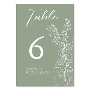 Numeração De Mesa Tabletop sinaliza chá de panela moderno minimalist