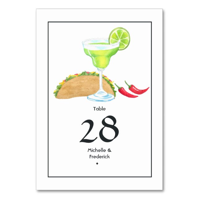 Numeração De Mesa Tacos e Tequila (Frente)