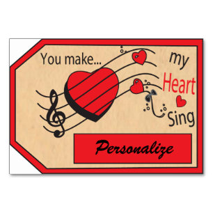 Numeração De Mesa Tag enorme do presente você faz meu coração cantar