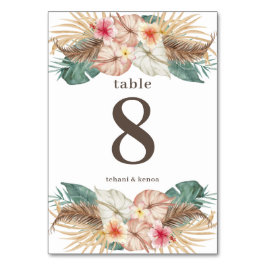 Numeração De Mesa Tahiti | Ilha Tropical Hibiscus Palm Floral