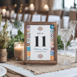 Numeração De Mesa Talavera Colorful Floral Fiesta Spanish Wedding