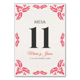 Numeração De Mesa Talavera Orange Floral Minimalist Spanish Wedding