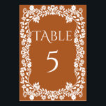 Numeração De Mesa Talavera terracotta casamento mexicano<br><div class="desc">Terracotta vintage talavera boho mexicano números de mesas de casamento,  terracotta marrom e branco Talavera números de mesas personalizadas núpcias personalizadas de casamento decor personalizado de mesa mexicana</div>