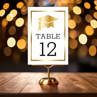 Numeração De Mesa Tampa de Graduação em Tom Dourado em Tabela de Gra