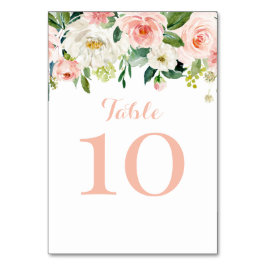 Numeração De Mesa Tarjeta De Mesa Floral watercolor pink table numbe