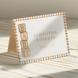 Numeração De Mesa Taupe Baby Blocks Editable Tent Cards | Place Card