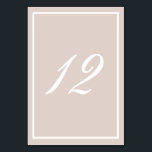 Numeração De Mesa Taupe e Caligrafia Branca<br><div class="desc">Cartões coloridos clássicos neutros que combinam com os Invasões de Casamento por Sobreposição Brutos por Impressões Origami.</div>