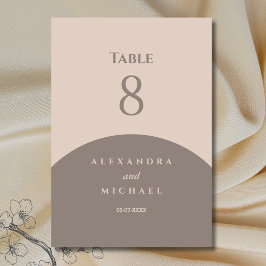 Numeração De Mesa Taupe Minimalista Japandi Wedding