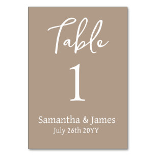 Numeração De Mesa Taupe Modern Elegance Wedding