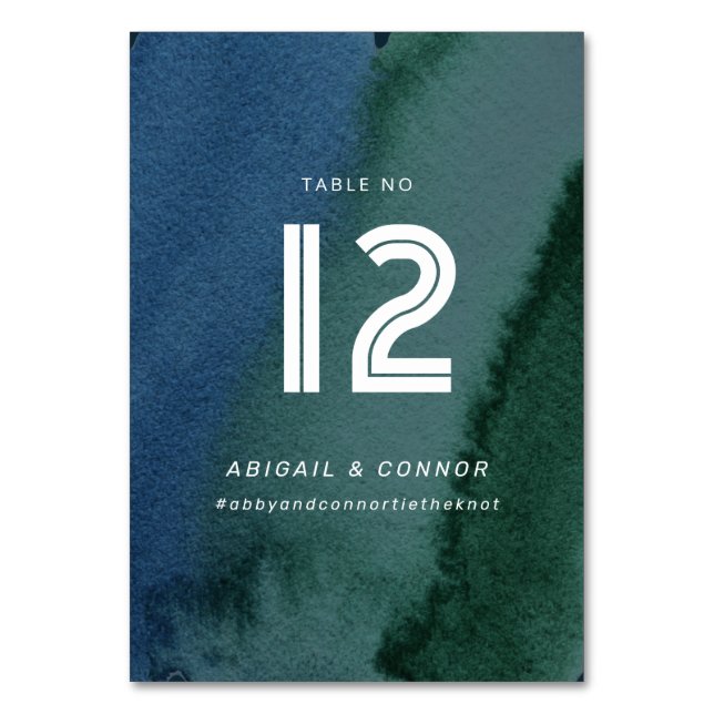 Numeração De Mesa Teal Azul Minimalista Moderno (Frente)