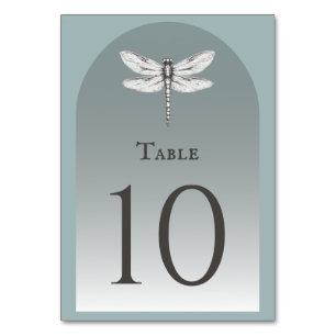 Numeração De Mesa Teal Dragonfly Wedding
