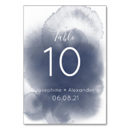 Numeração De Mesa Tema de Aquarela Azul