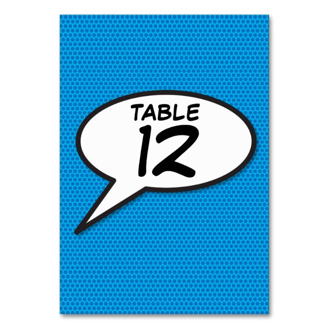 Numeração De Mesa Tema de número de mesa de casamento de quadrinhos  (Frente)