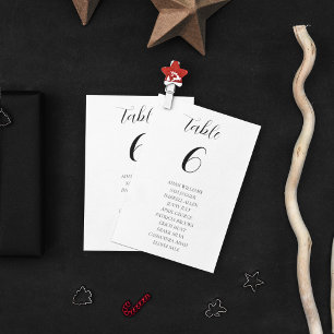 Numeração De Mesa Tema Elegante de Casamento Negro e Branco