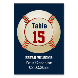 Numeração De Mesa Tema Esporte Baseball Números de tabela personaliz